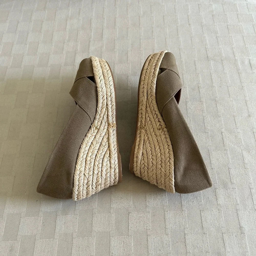 Tory Burch Filipa Cris’s Cross Espadrilles Platform Wedge Pumps